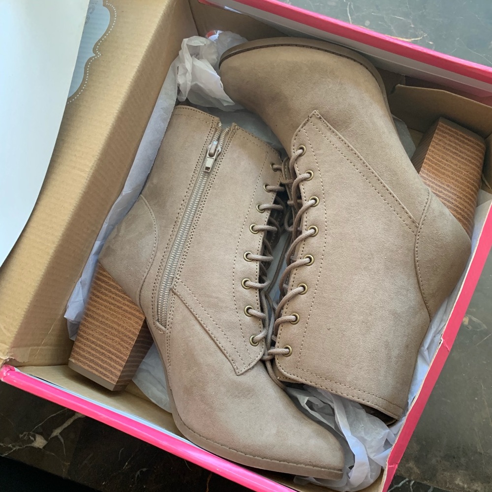 Charlotte Russ tan booties